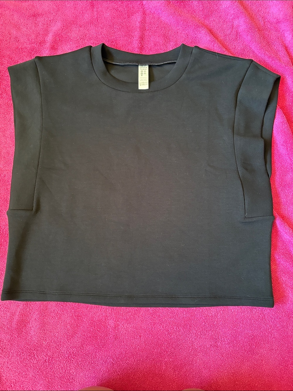 SPANX Air Essentials Black Boxy Short-Sleeve Tee